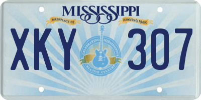 MS license plate XKY307