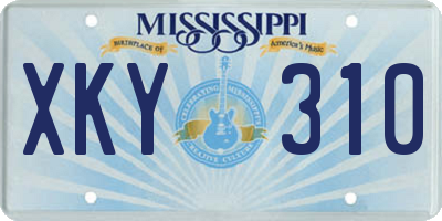 MS license plate XKY310