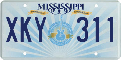 MS license plate XKY311