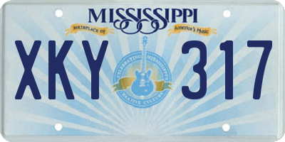 MS license plate XKY317
