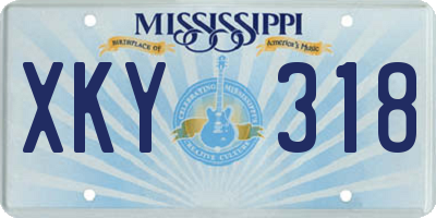 MS license plate XKY318