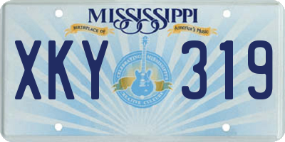 MS license plate XKY319