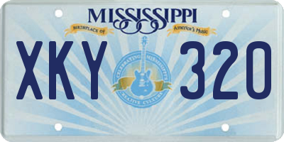 MS license plate XKY320