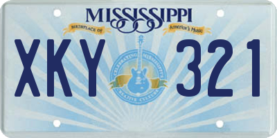 MS license plate XKY321