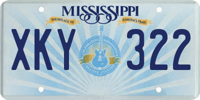 MS license plate XKY322