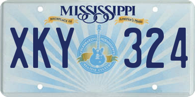 MS license plate XKY324