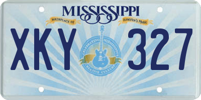 MS license plate XKY327
