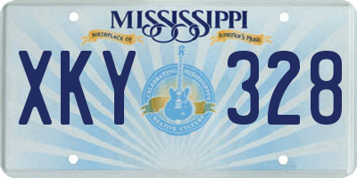 MS license plate XKY328