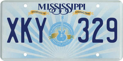 MS license plate XKY329