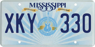 MS license plate XKY330