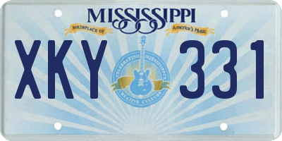 MS license plate XKY331