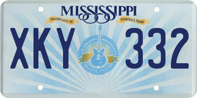 MS license plate XKY332