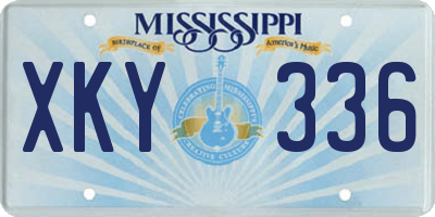 MS license plate XKY336