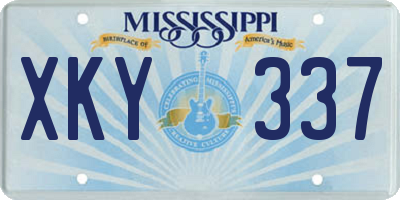 MS license plate XKY337