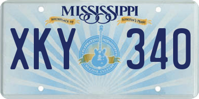 MS license plate XKY340