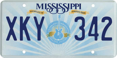 MS license plate XKY342