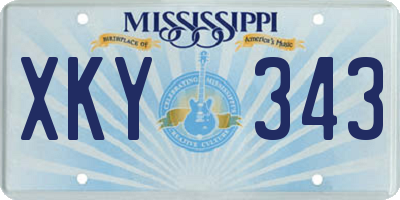 MS license plate XKY343