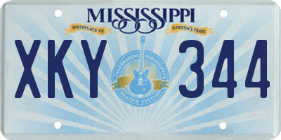 MS license plate XKY344