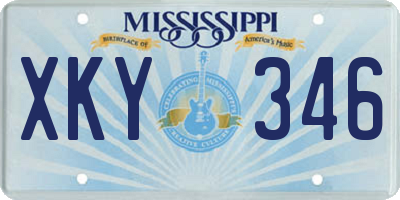 MS license plate XKY346