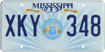 MS license plate XKY348