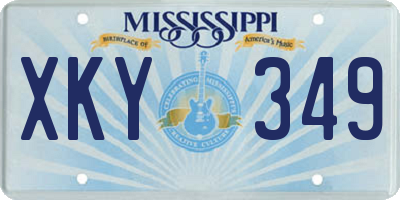 MS license plate XKY349