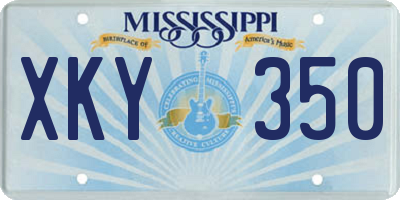 MS license plate XKY350