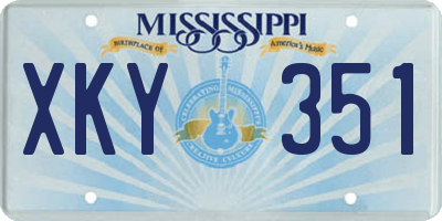 MS license plate XKY351