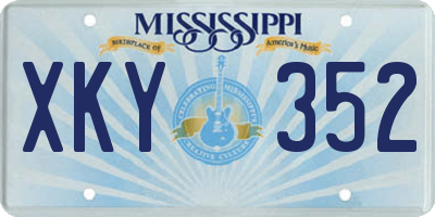 MS license plate XKY352