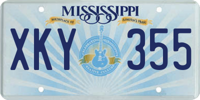 MS license plate XKY355