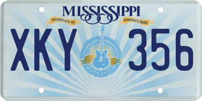 MS license plate XKY356
