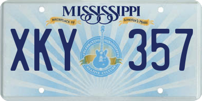 MS license plate XKY357