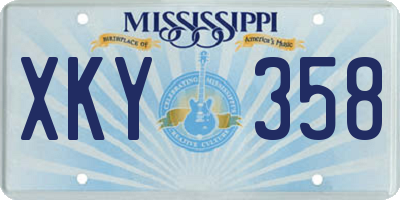 MS license plate XKY358