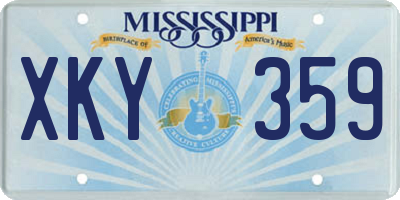 MS license plate XKY359