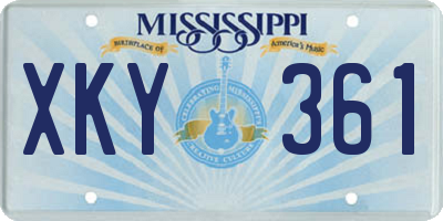 MS license plate XKY361