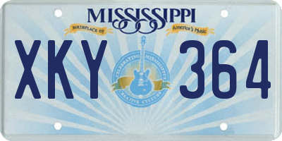 MS license plate XKY364