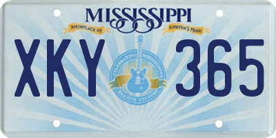 MS license plate XKY365