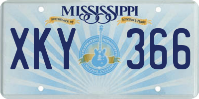 MS license plate XKY366