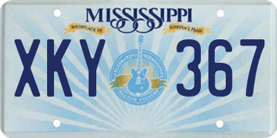 MS license plate XKY367