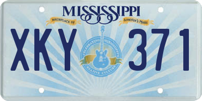 MS license plate XKY371