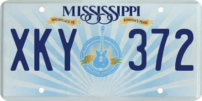 MS license plate XKY372