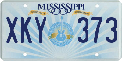 MS license plate XKY373