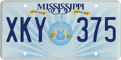 MS license plate XKY375