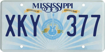 MS license plate XKY377