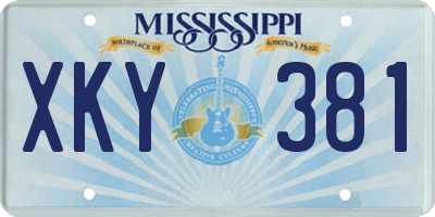 MS license plate XKY381