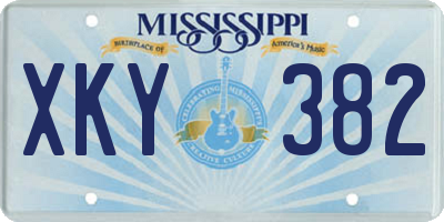 MS license plate XKY382