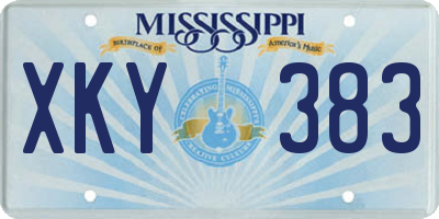 MS license plate XKY383