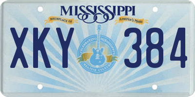 MS license plate XKY384