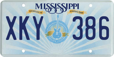MS license plate XKY386