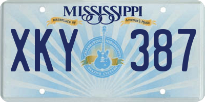 MS license plate XKY387