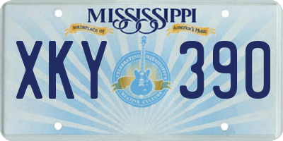 MS license plate XKY390